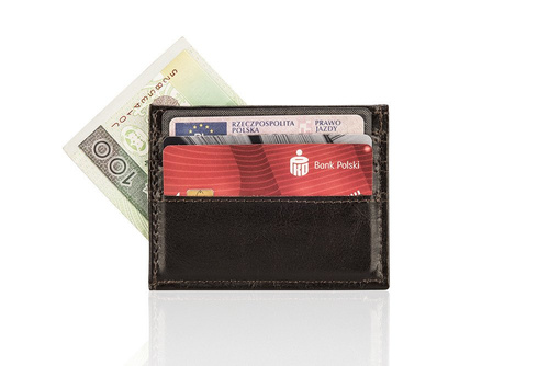 Slim leather men's wallet card holder SOLIER SA13