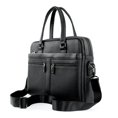 Skórzana torba męska na laptopa 15" i dokumenty Solier SL41 Lorien czarna