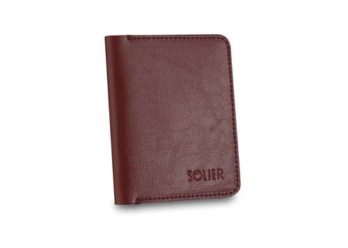 Slim leather men's wallet SOLIER SW11 SLIM maroon