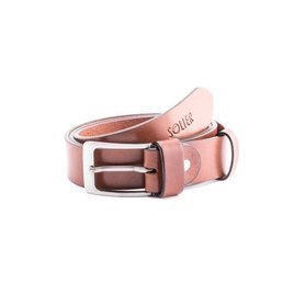 Elegant light brown leather belt SOLIER SB10