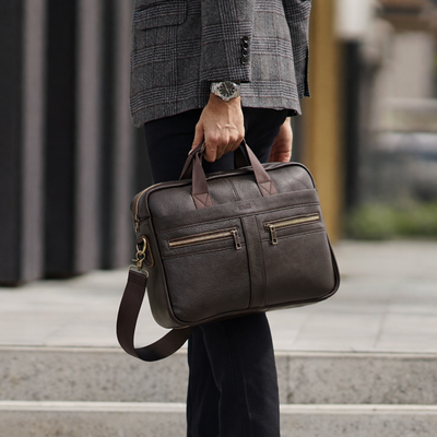 Torba weekendowa podróżna skórzana Solier SL39 Astrin czarna 