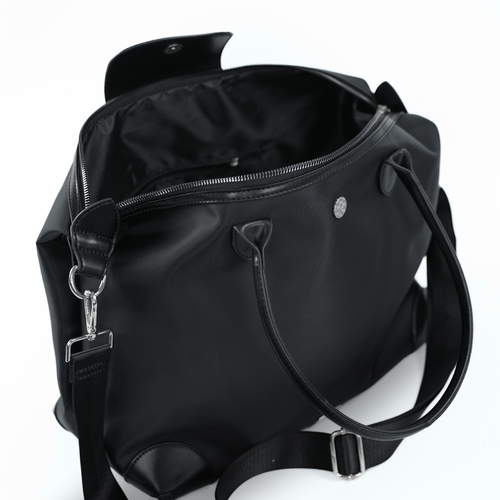 Nylonowa Torba damska shopper Solier FB48 Lestia czarna