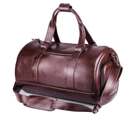 GENUINE LEATHER MEN'S WEEKEND BAG SL19 BRANDON MAROON