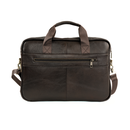 Duża skórzana męska torba na laptopa i dokumenty Solier SL45 Milo ciemny brąz