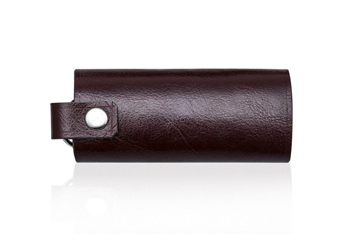 Leather men's key holder SOLIER SA11 BROWN/MAROON