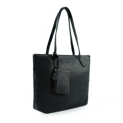 Torba damska skórzana shopper Solier FL34 Rillia czarna