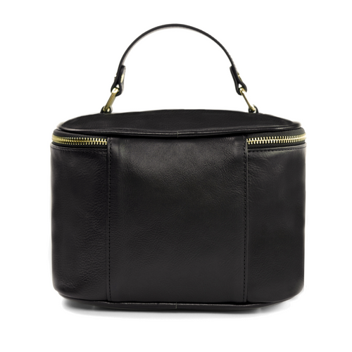 Elegant genuine leather women's beauty bag FK01 Solier black