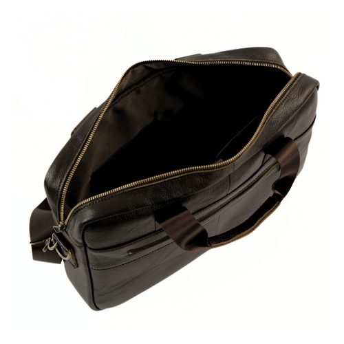 Duża skórzana męska torba na laptopa i dokumenty Solier SL45 Milo ciemny brąz