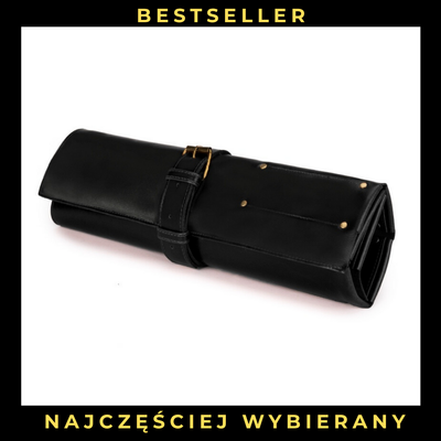 Personalised leather knife case Solier SA44 black