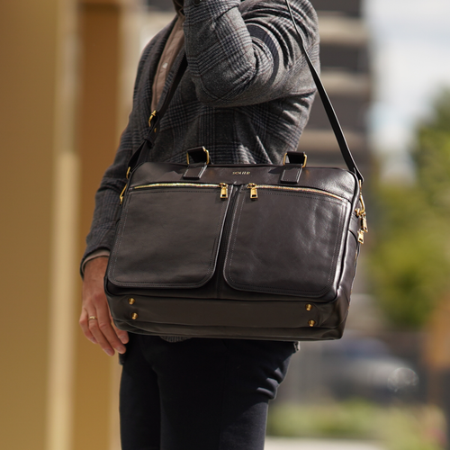 Skórzana męska torba na ramię, laptopa Solier SL01 DUNDEE