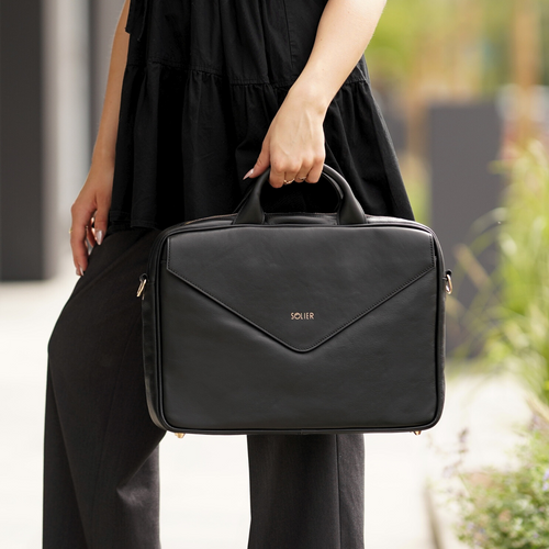 Leather woman's laptop bag FL15 Positano black