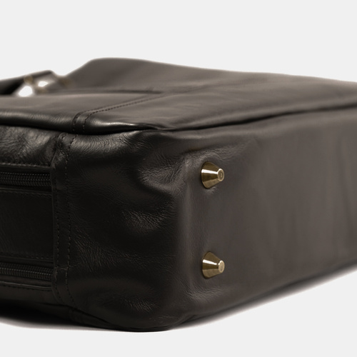 Brown leather shoulder laptop bag SL02 ABERDEEN