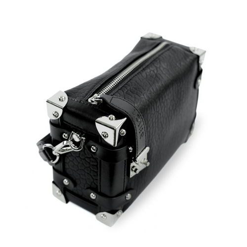 Skórzana mała torebka damska na ramię listonoszka FL43 Nessa czarna