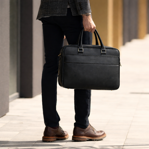 Skórzana torba męska na laptopa 15" i dokumenty Solier SL43 Volden czarna