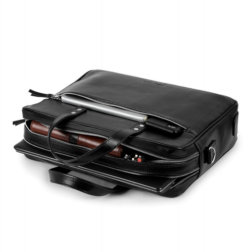 GENUINE LEATHER SHOULDER BAG SL05 NEWBRIDGE BLACK