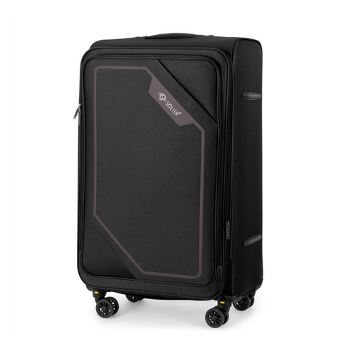 Large soft luggage L 26'' Solier STL2240  black-brown