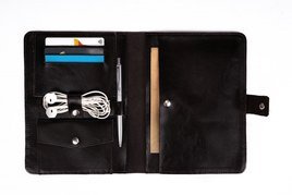 Genuine leather men's organiser Solier SA21 black