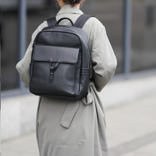Skórzany elegancki plecak na laptopa 13" Solier FV05 Sanna czarny