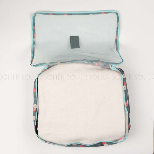 Suitcase organiser set 6 items Solier SA55 blue with dots