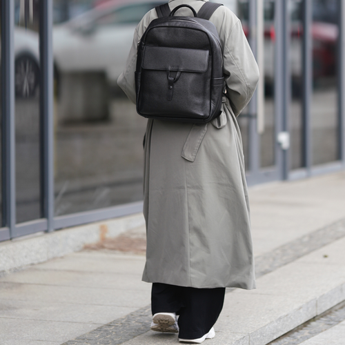 Skórzany elegancki plecak na laptopa 13" Solier FV05 Sanna czarny