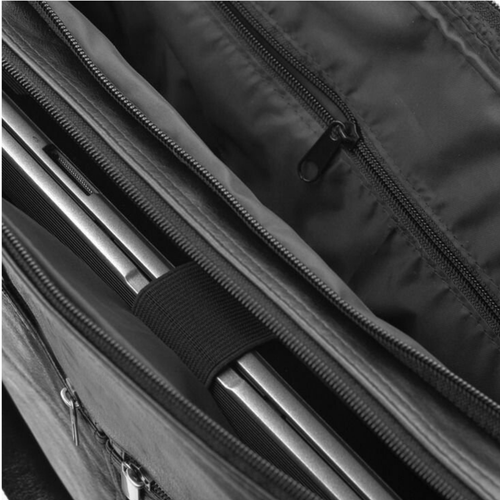 Black leather shoulder laptop bag SL02 ABERDEEN
