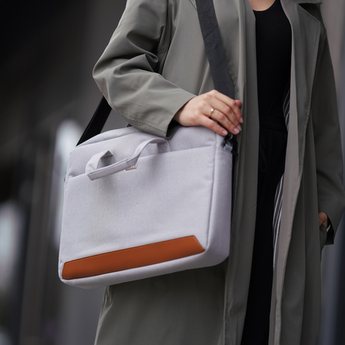 Torba na laptop 15,6" materiałowa Solier SM03 Darwen szara
