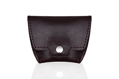 Leather men's coin wallet SOLIER SA10 BROWN/MAROON