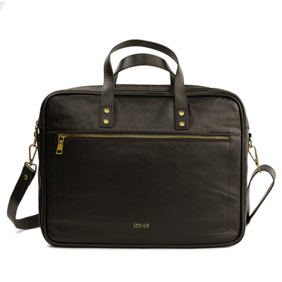 SKÓRZANA TORBA NA LAPTOPA SOLIER SL05 NEWBRIDGE CIEMNY BRĄZOWY