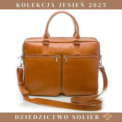 Męska skórzana torba na ramię, laptopa Solier SL01 DUNDEE