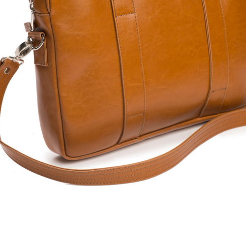 Cognac leather shoulder laptop bag SL20 EDYNBURG