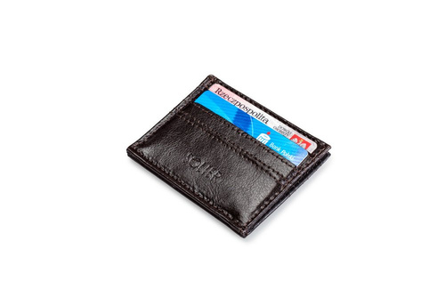 Slim leather men's wallet card holder SOLIER SA13