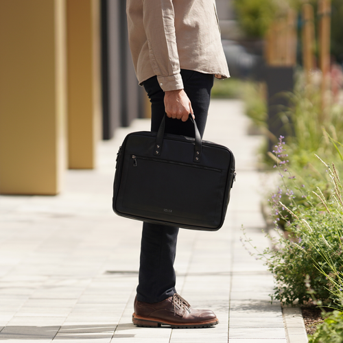 SKÓRZANA TORBA NA LAPTOPA MĘSKA SOLIER SL05 NEWBRIDGE CZARNA