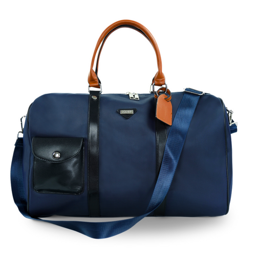 Duża torba podróżna weekendowa z nylonu Solier FB49 Barrley granatowa