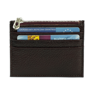 Skórzany portfel na karty z zamkiem etui slim Solier SW42 RED