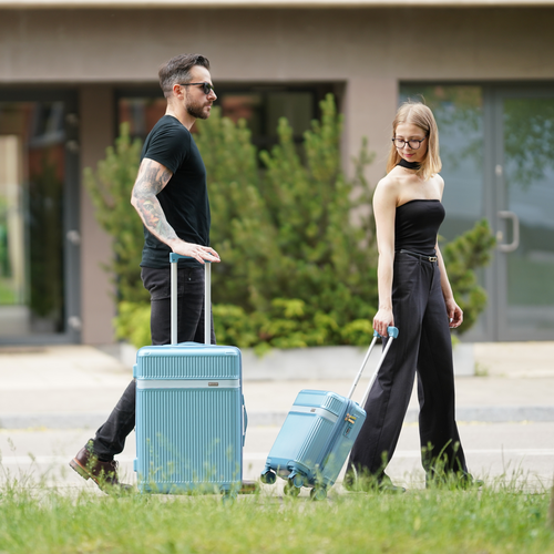 Walizka kabinowa podróżna mała Solier Nokiro 16' XS - niebieski