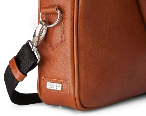 Genuine leather laptop bag Solier SL22 vintage brown