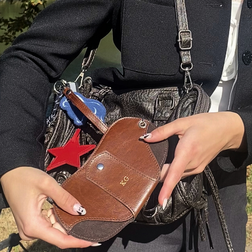 Personalizowane skórzane etui na okulary Solier SA36 - bordowe