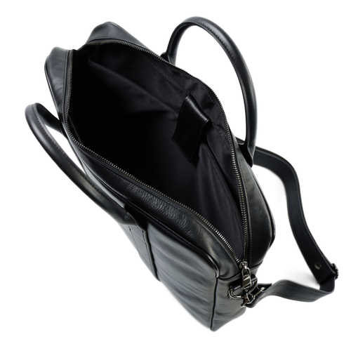 Black leather shoulder laptop bag SL20 EDYNBURG