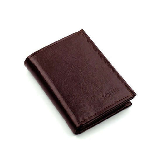 Elegant brown leather wallet SOLIER SW01B maroon