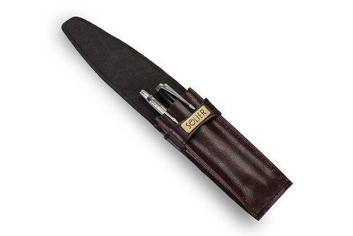 Leather men's pen case SA12 DEEP RED
