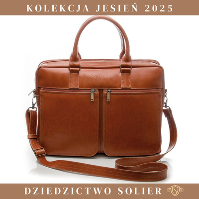 Men's leather shoulder bag Solier SL01 DUNDEE