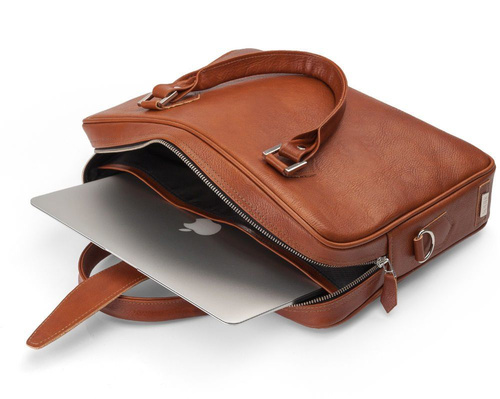 Genuine leather laptop bag Solier SL22 vintage brown