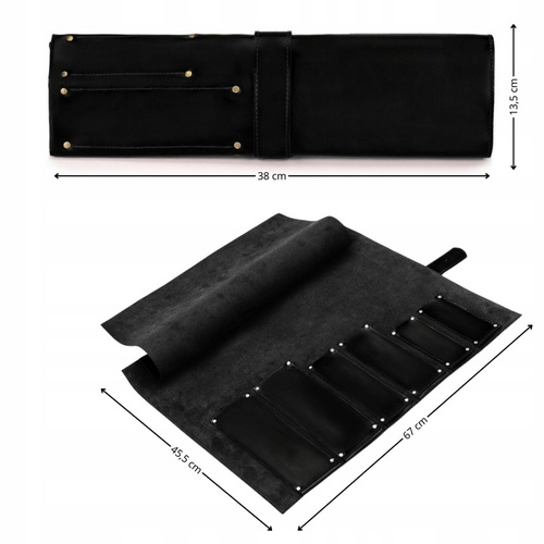 Personalised leather knife case Solier SA44 black