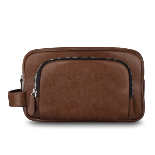 Elegancka skórzana kosmetyczka SK04 Solier brązowa vintage