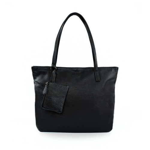 Torba damska skórzana shopper Solier FL34 Rillia czarna