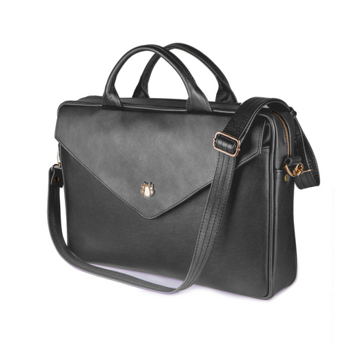 Genuine leather woman's laptop bag FL15 Positano dark grey