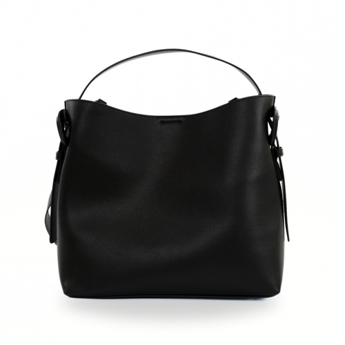 Skórzana torebka damska z klamrą Solier FL44 Elara czarna