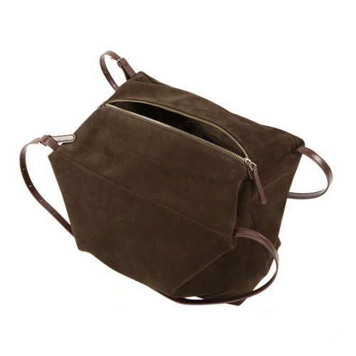 Skórzana damska torba worek na ramię Solier FL42 Lora cappucino