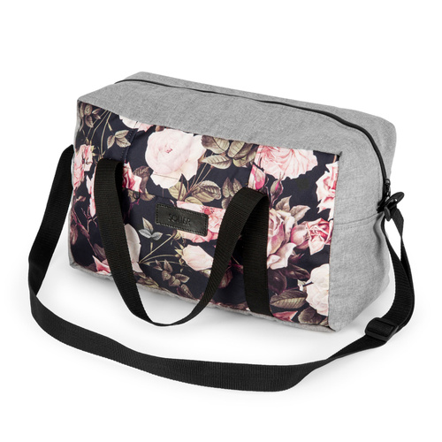 Carry-on bag Solier STB01 40x25x20 LIGHT GREY+ ROSES