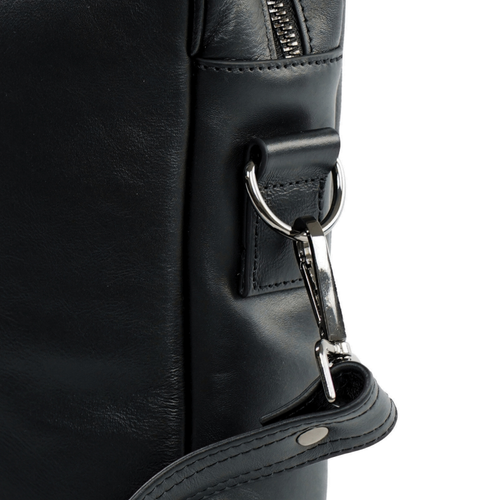 Black leather shoulder laptop bag SL20 EDYNBURG